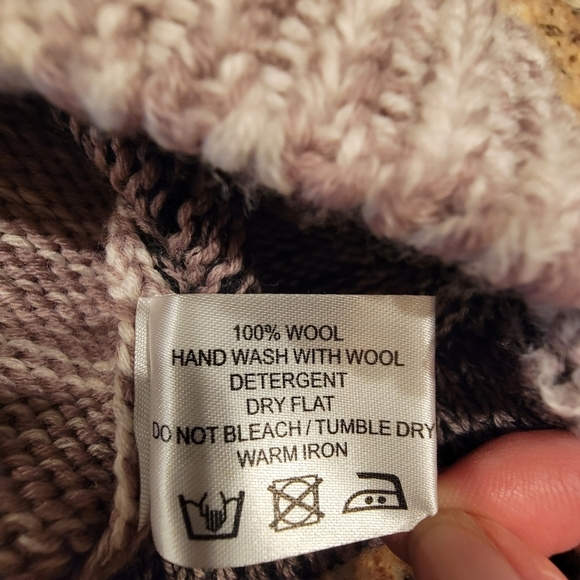 L.F. Markey Simeon Colorblock Wool Sweater Oversized Women's Medium V Neck - Picture 8 of 9